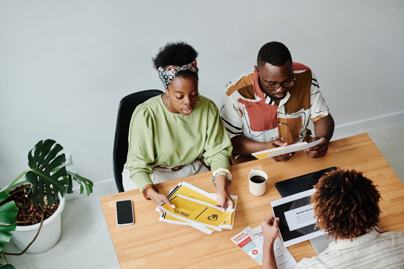 People collaborating together around a table