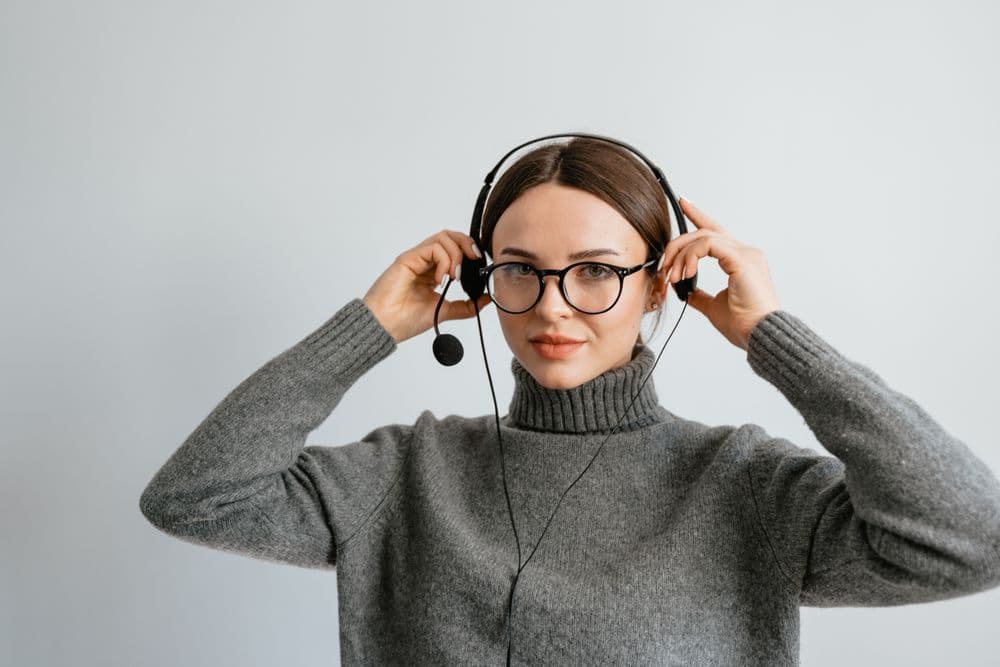 A person ready to help with an online meeting